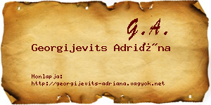 Georgijevits Adriána névjegykártya